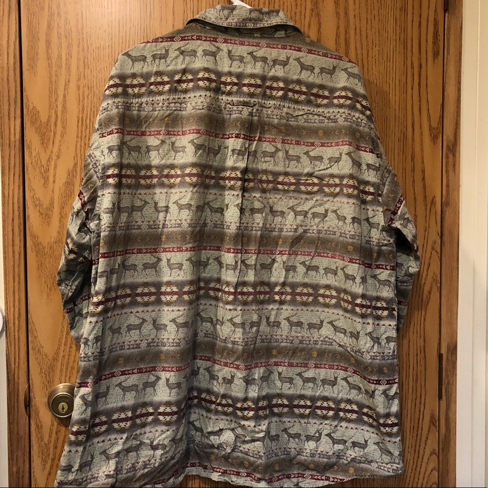 Rare Woolrich Deer Button Down Shirt Top XL - Picture 6 of 6